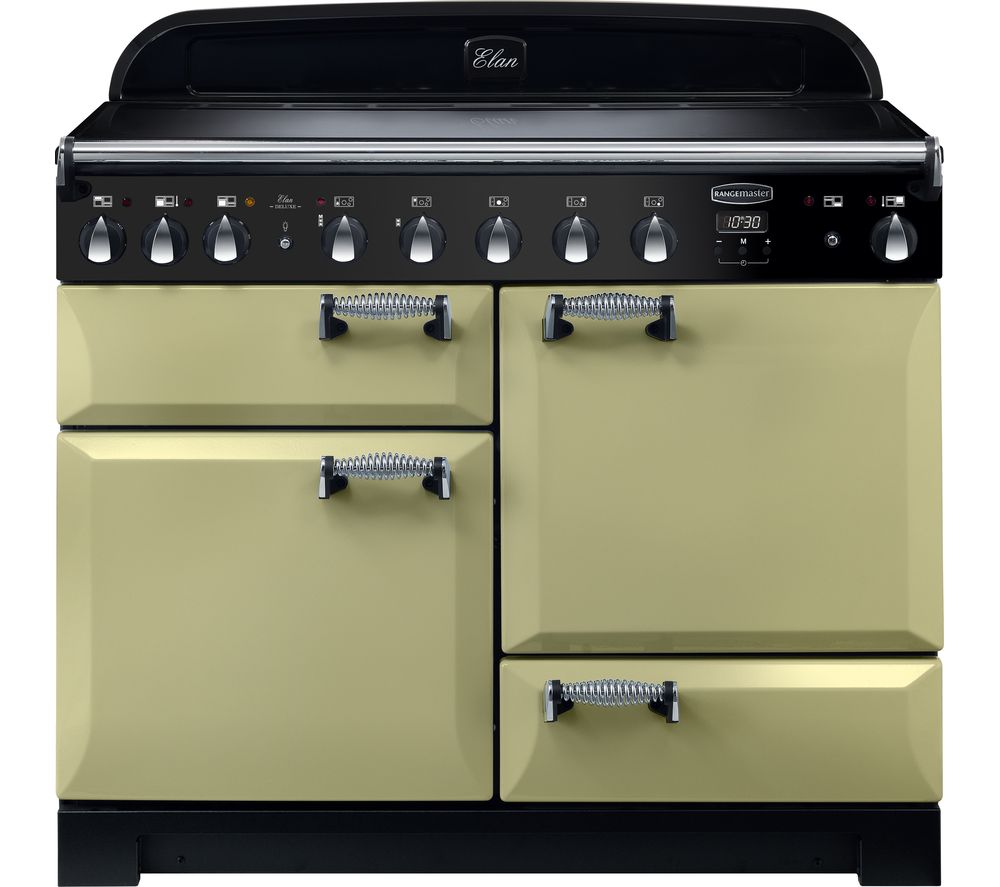 Rangemaster Elan Deluxe ELA110EIOG 110 cm Electric Induction Range Cooker - Green & Chrome, Green