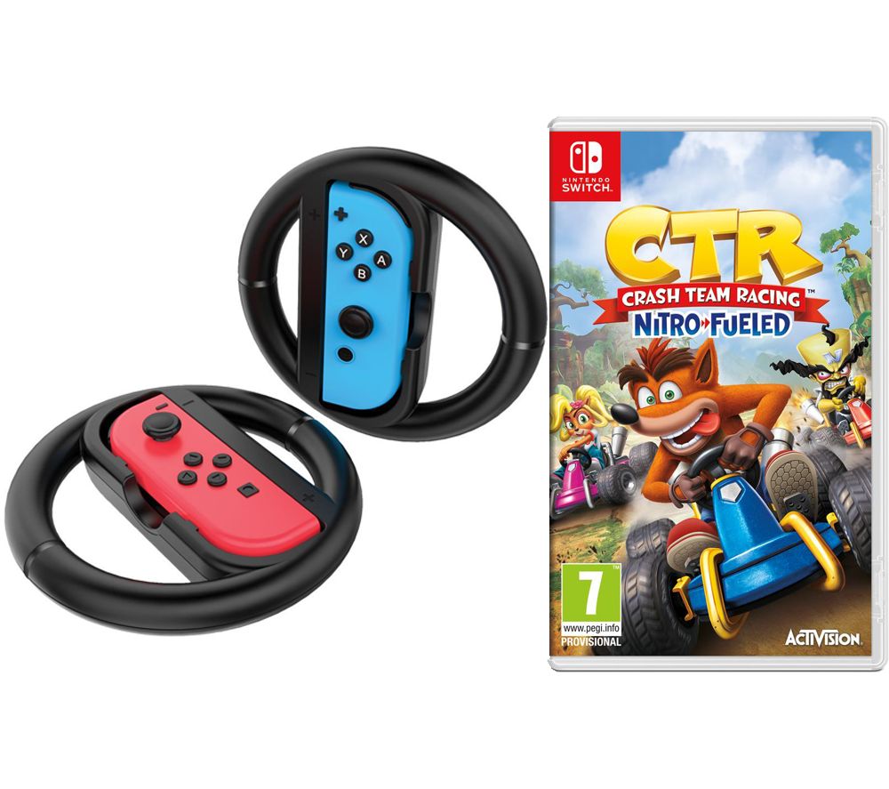 NINTENDO SWITCH Crash Team Racing - Nitro-Fuelled & Joy-Con Racing Wheels Bundle