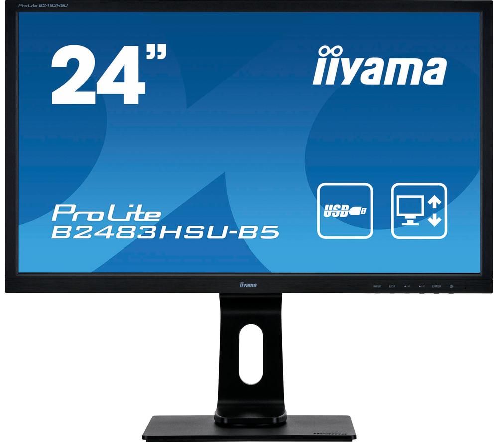 IIYAMA ProLite B2483HSU-B5 Full HD 24" LCD Monitor - Black, Black