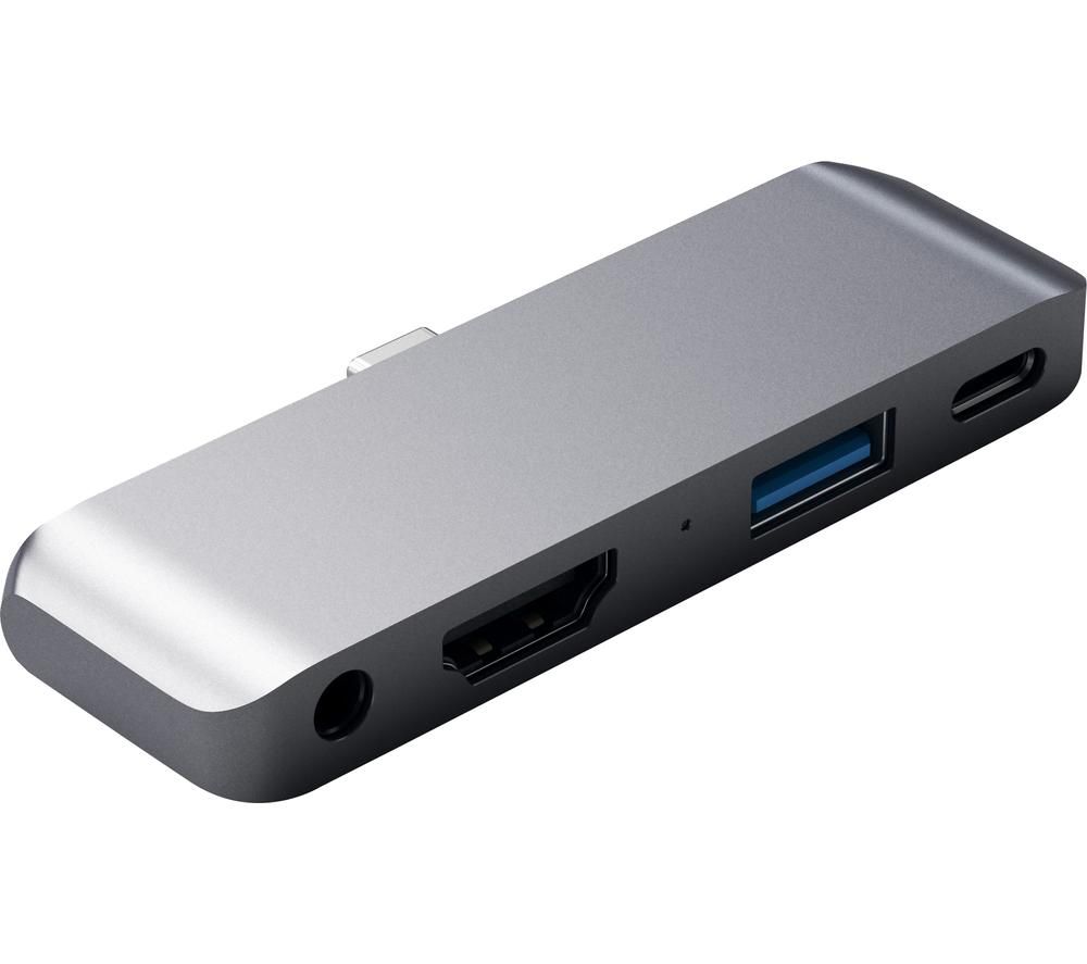 SATECHI Aluminum Mobile Pro Hub 4-port USB-C Connection Hub  Space Grey, Grey
