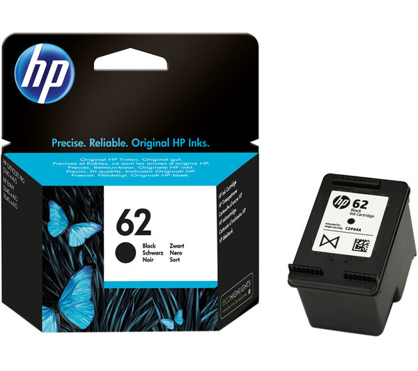 HP 62 Black Ink Cartridge, Black