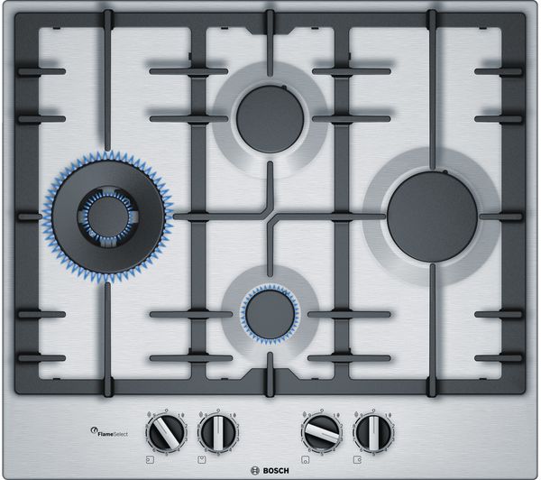 BOSCH Serie 6 PCI6A5B90 Gas Hob - Stainless Steel, Stainless Steel