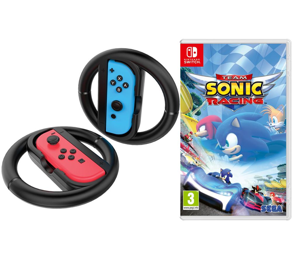 NINTENDO SWITCH Team Sonic Racing & Joy-Con Racing Wheels Bundle