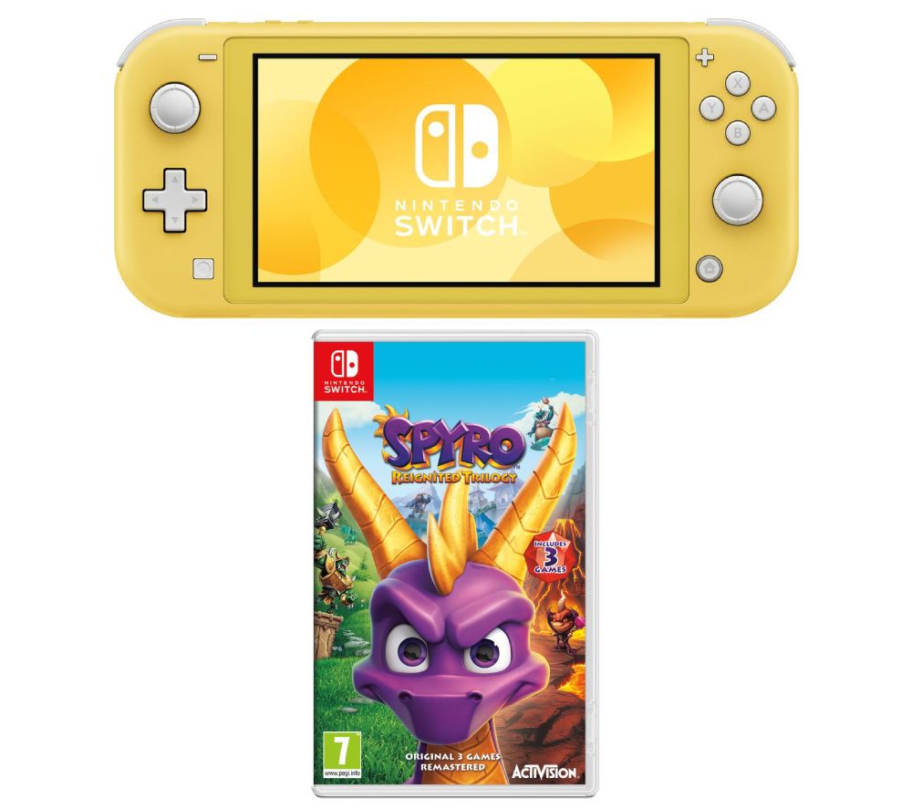 NINTENDO Switch Lite & Spyro Trilogy Reignited Bundle - Yellow, Yellow