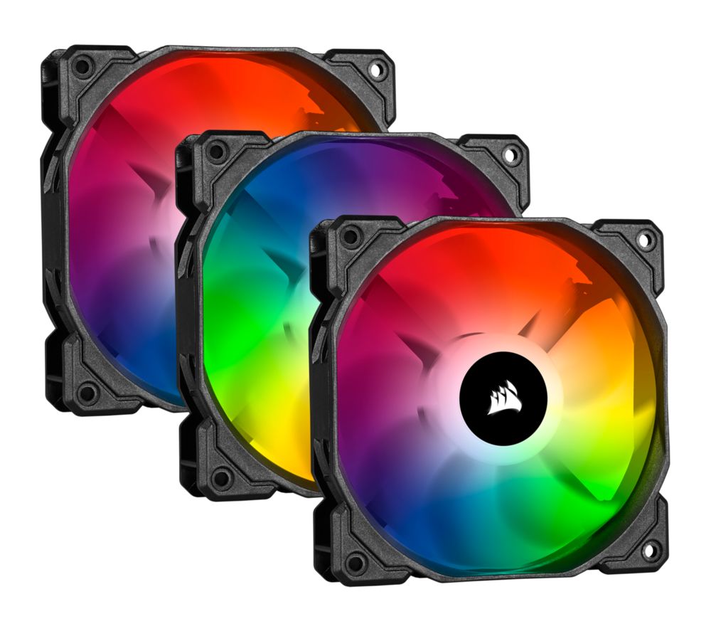 CORSAIR iCUE SP Series 120 mm Case Fan with Lighting Node Coreu0026trade- Pack of 3, RGB LED