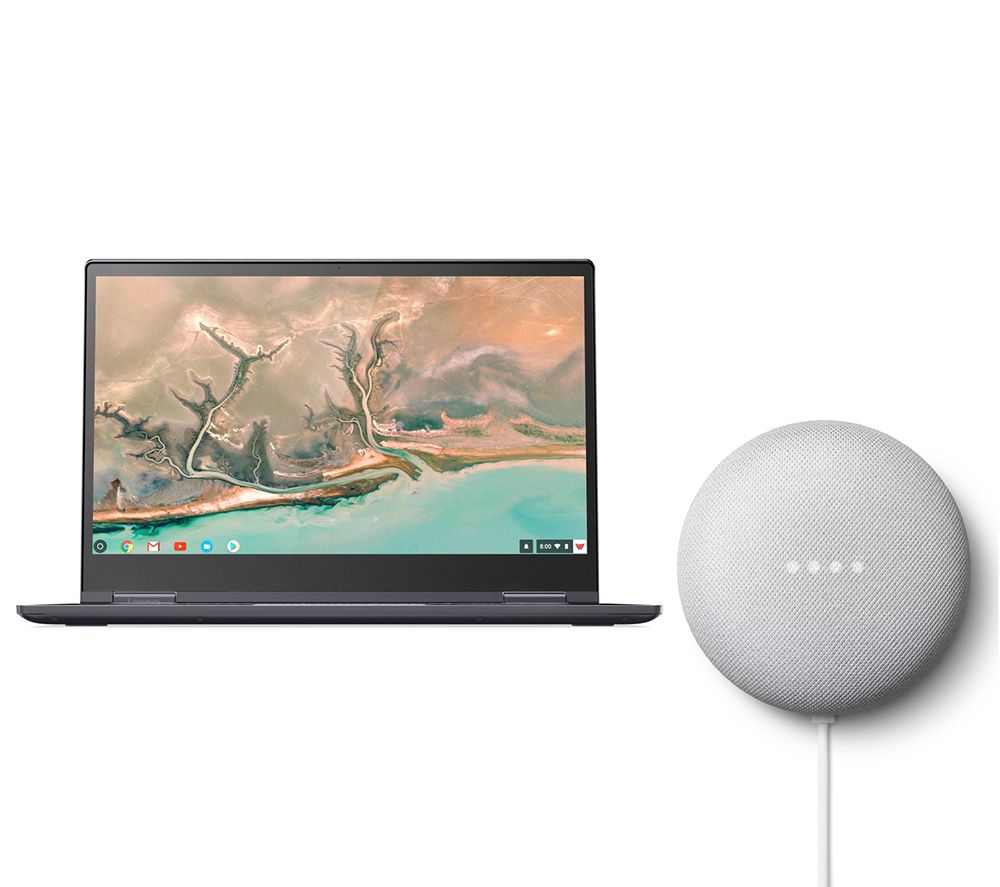 LENOVO YOGA C630 15.6" 2 in 1 Chromebook & Chalk Google Nest Mini (2nd Gen) Bundle, Blue