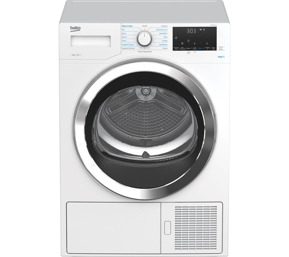 BEKO RapiDry DPHX80460W 8 kg Heat Pump Tumble Dryer - White, White
