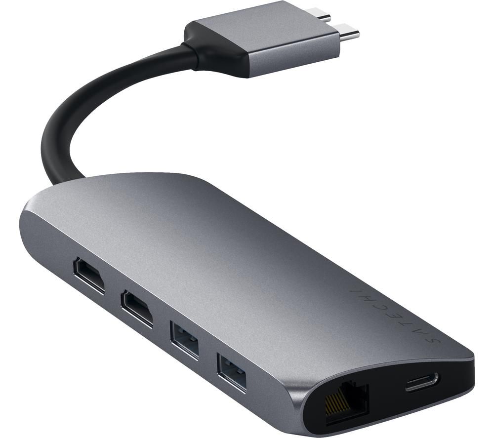 SATECHI Dual Multimedia Adapter 6-port USB-C Connection Hub - Space Grey