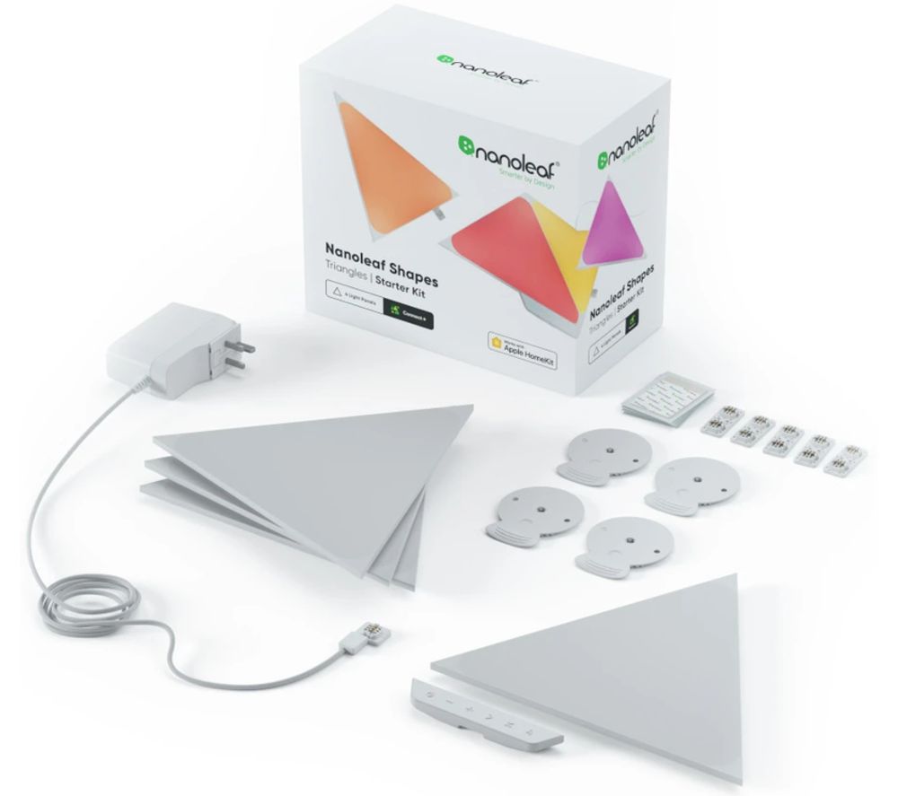 NANOLEAF Shapes Triangle Smart Lights Starter Kit - Pack of 4