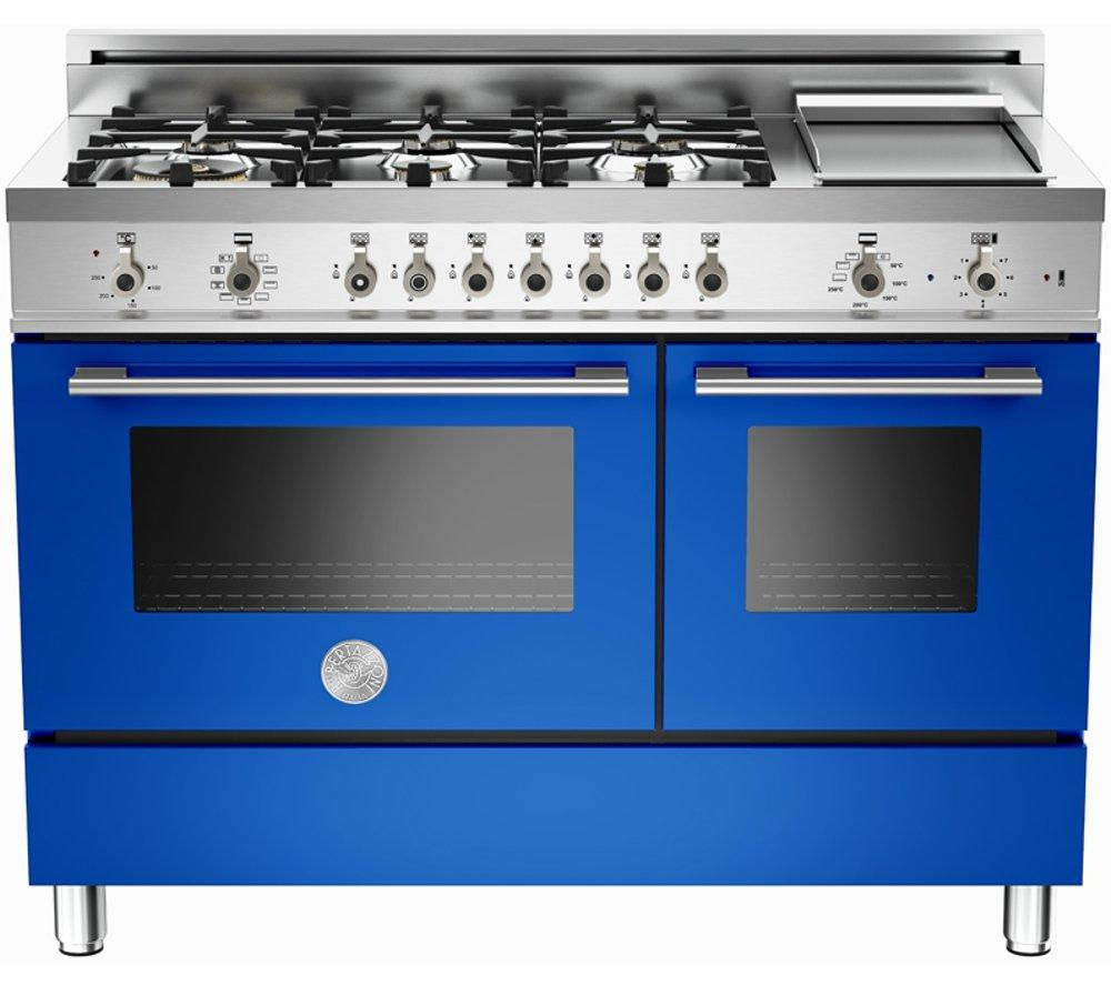 BERTAZZONI Professional 122 Dual Fuel Range Cooker - Blue & Stainless Steel, Stainless Steel