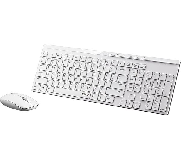 RAPOO X8100 Wireless Keyboard & Mouse Set - White, White