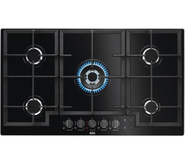 AEG HKB95540NB Gas Hob - Black, Black