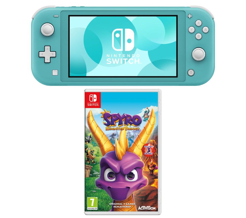 NINTENDO Switch Lite & Spyro Trilogy Reignited Bundle - Turquoise, Turquoise