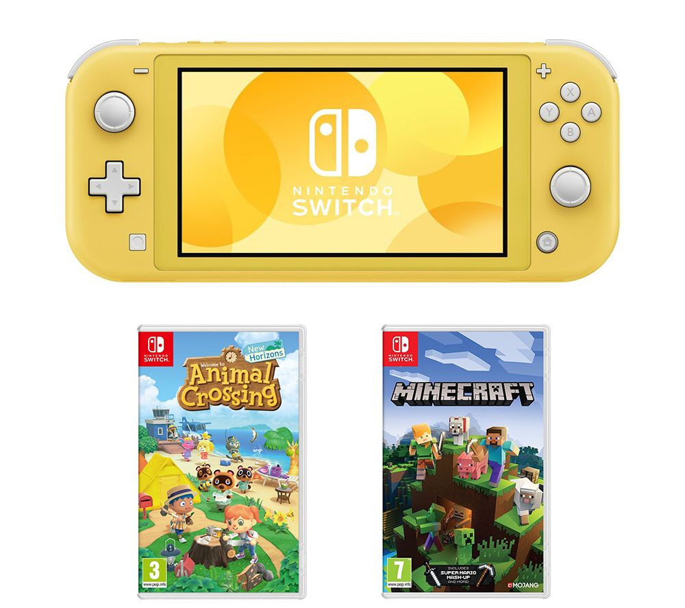 NINTENDO Switch Lite, Animal Crossing: New Horizons & Minecraft Bundle - Yellow, Yellow
