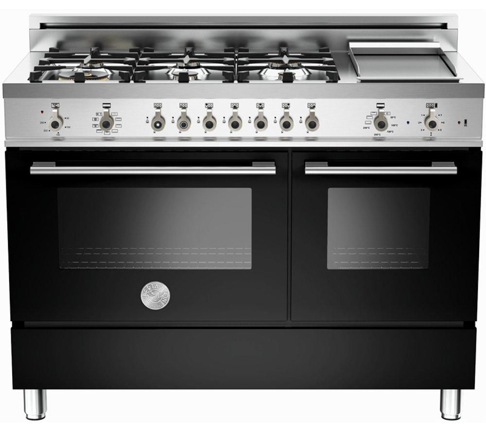 BERTAZZONI Professional 122 Dual Fuel Range Cooker - Black & Stainless Steel, Stainless Steel