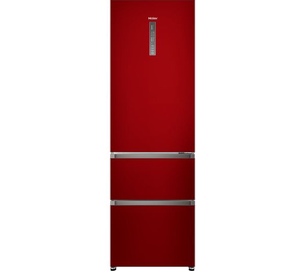 HAIER A3FE635CRJ 70/30 Fridge Freezer - Red, Red