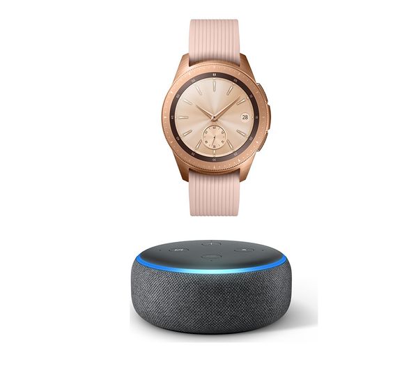 SAMSUNG Galaxy Smart Watch & Echo Dot (2018) Bundle - Rose Gold, Gold