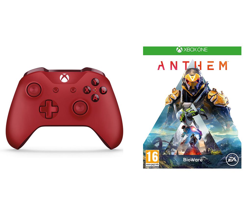 MICROSOFT Anthem & Xbox One Wireless Controller Bundle - Red, Red
