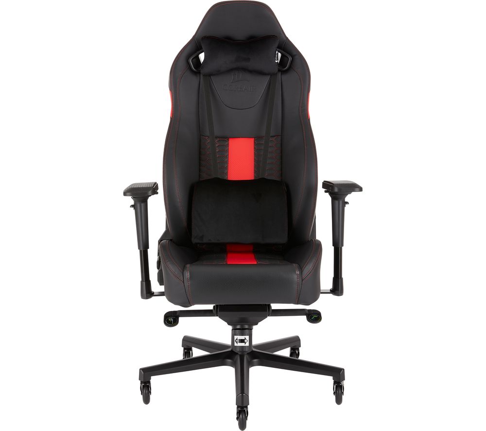 CORSAIR T2 Road Warrior Gaming Chair - Black & Red, Black