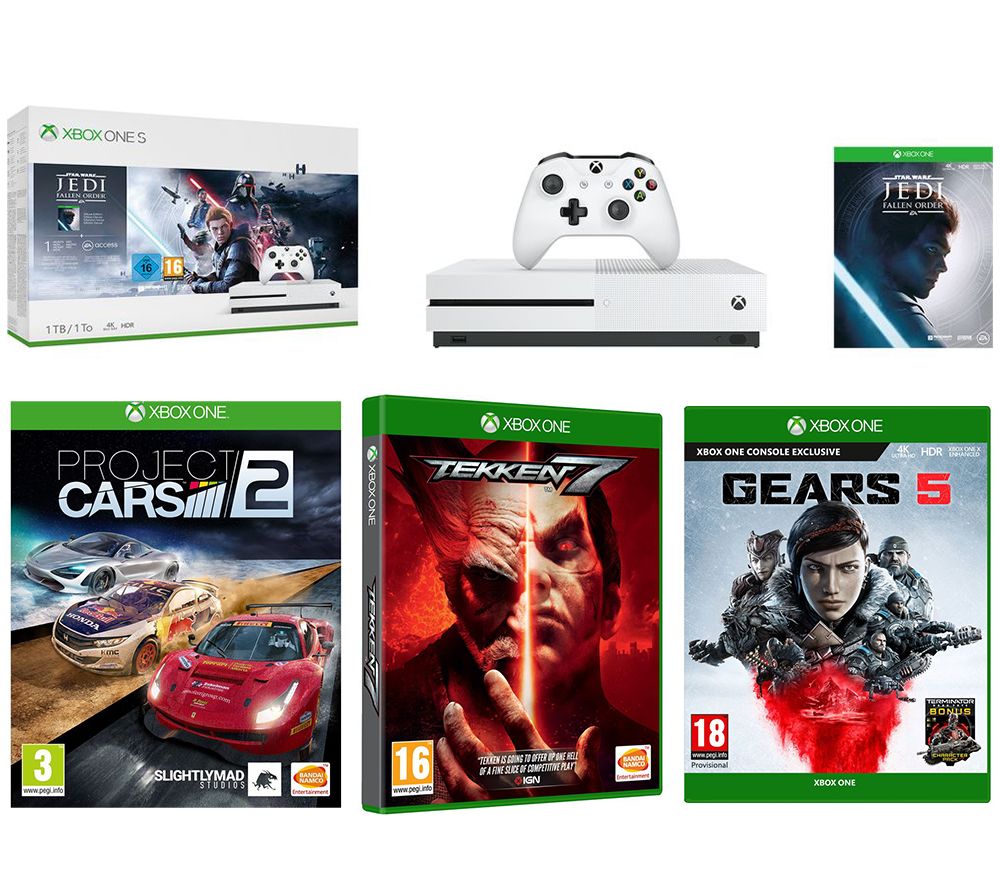 MICROSOFT Xbox One S, Star Wars Jedi: Fallen Order, Gears 5, Tekken 7 & Project Cars 2 Bundle