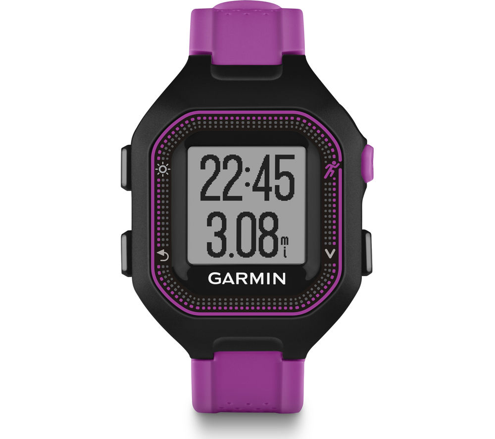 GARMIN Forerunner 25 GPS Running Watch - Small, Purple & Black, Black