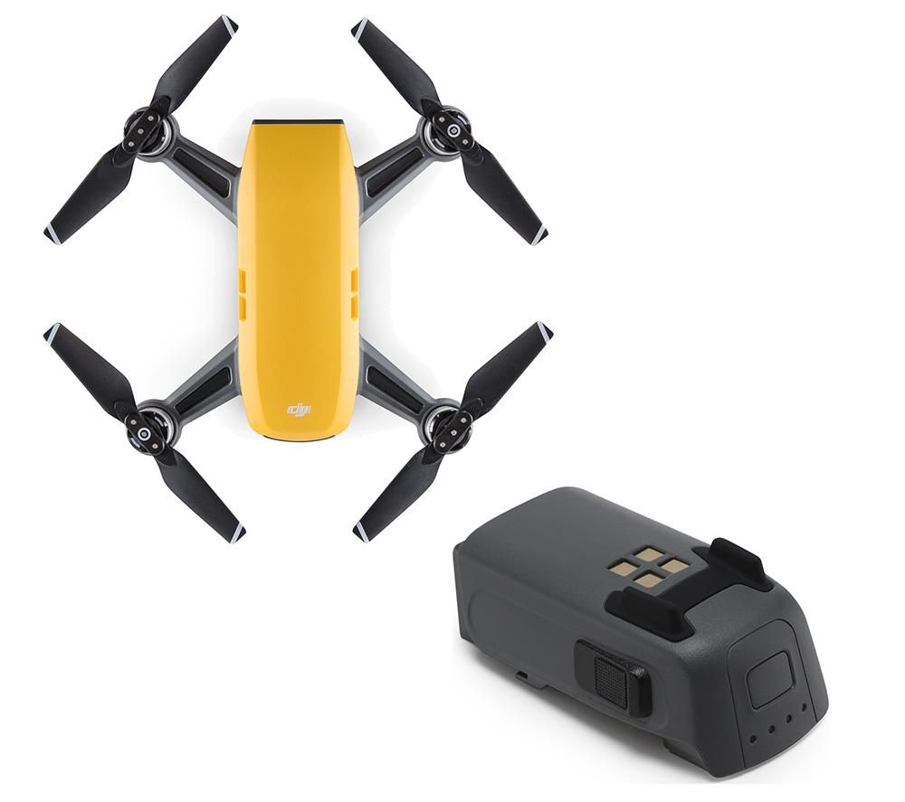 DJI Spark Drone & Intel®ligent Flight Battery Bundle - Sunshine Yellow, Yellow