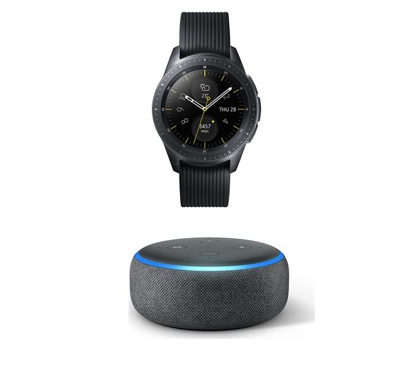 SAMSUNG Galaxy Smart Watch & Echo Dot (2018) Bundle - Midnight Black, Black