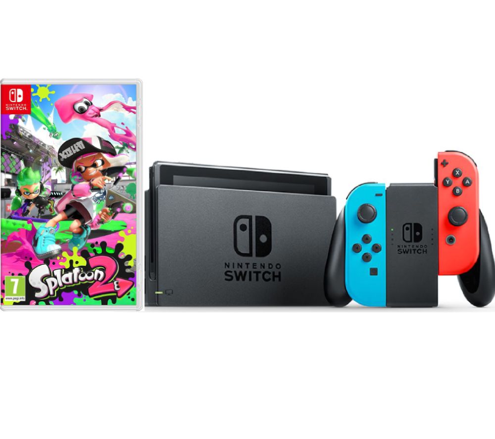 NINTENDO Switch Neon & Splatoon 2 Bundle, Neon