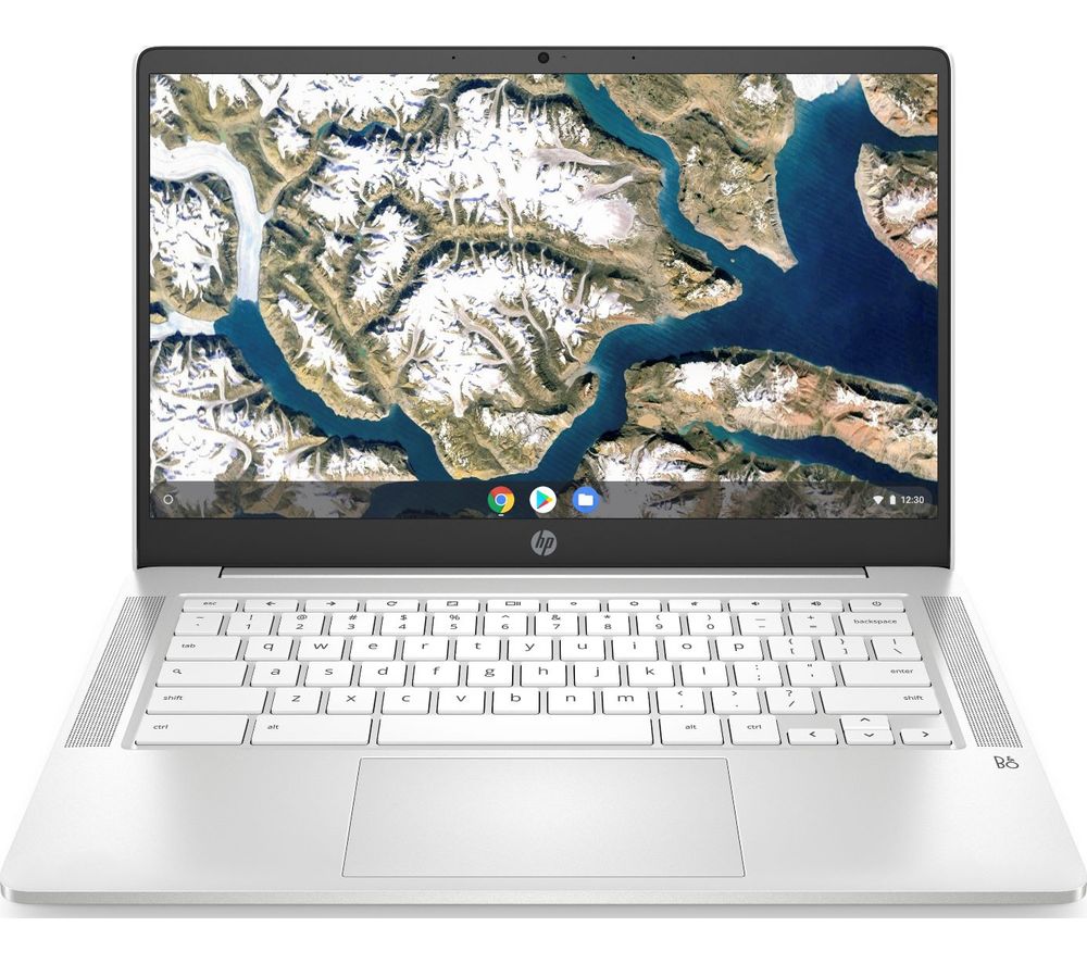HP 14a 14" Chromebook - Intel®Celeron, 64 GB eMMC, White, Silver/Grey,White
