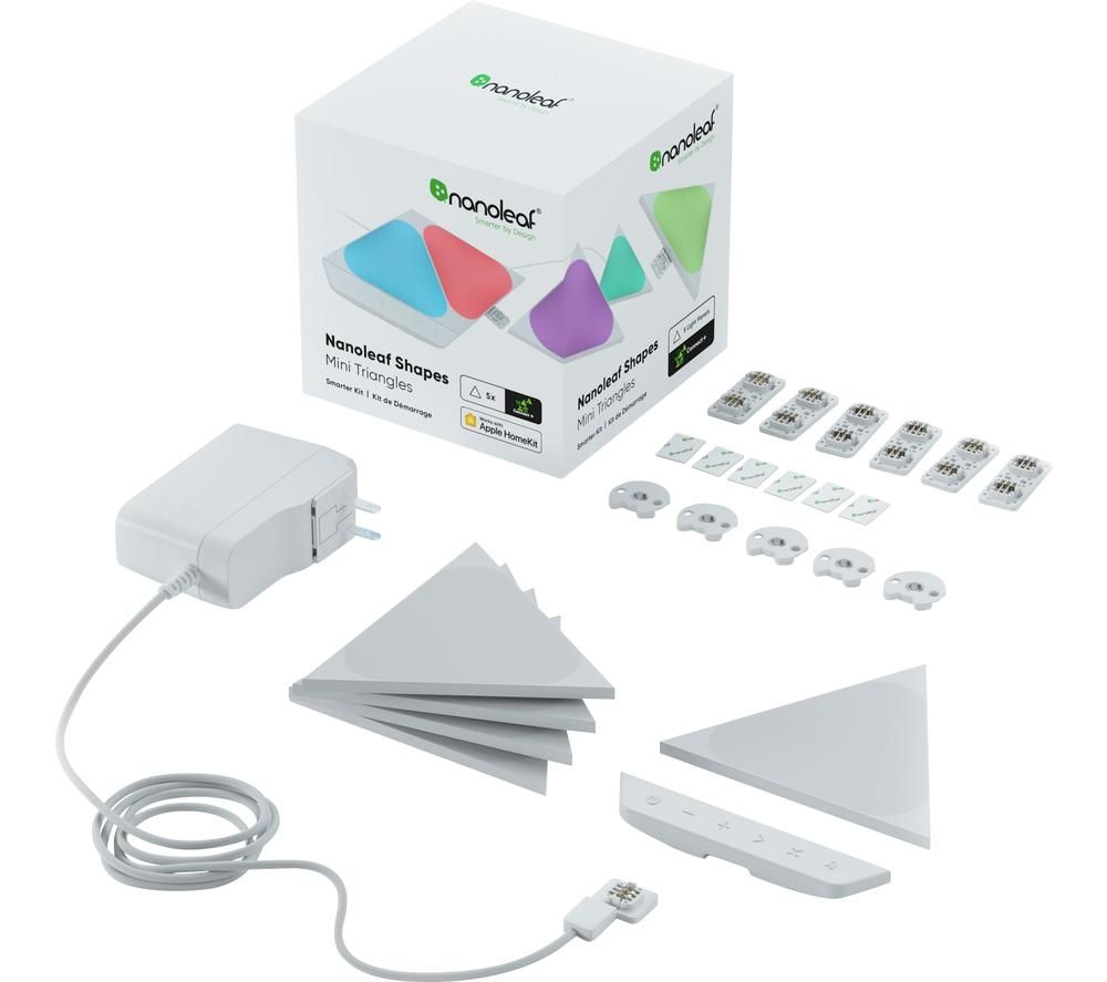 NANOLEAF Shapes Mini Triangle Smart Lights Starter Kit - Pack of 5