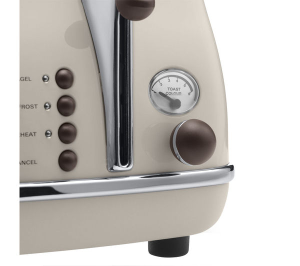 DELONGHI Icona Vintage CTO-V4003BG 4-Slice Toaster - Cream, Cream