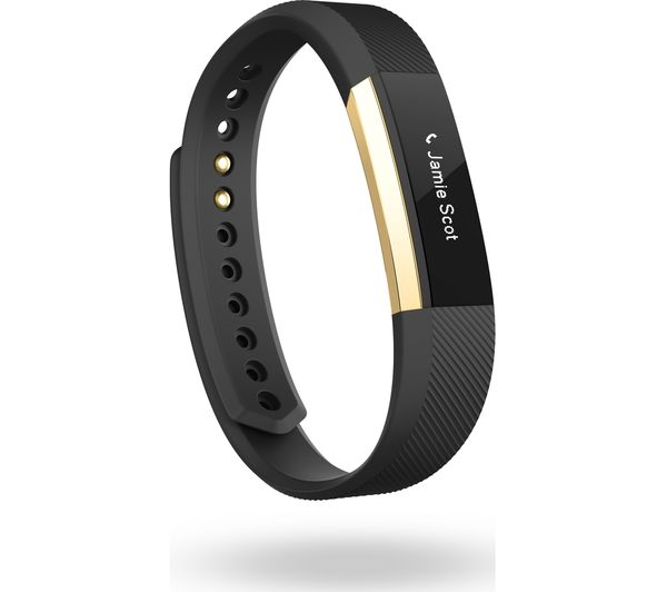 FITBIT Gold Series Alta Accessory Band - Large, Gold & Black, Gold