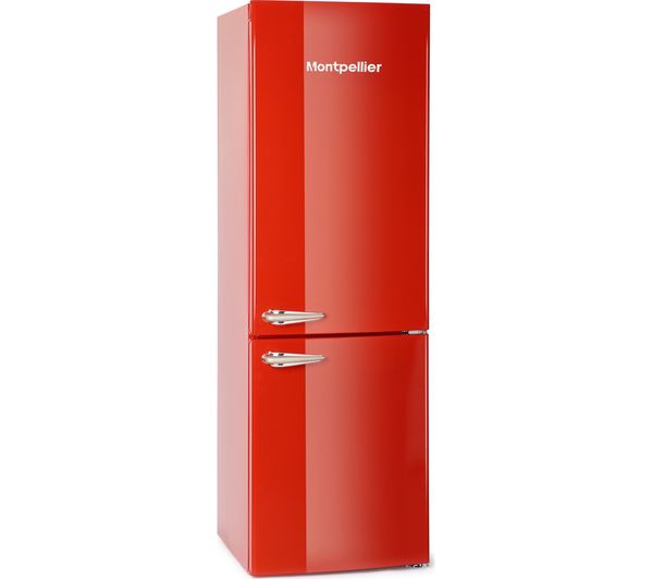 MONTPELLIER MAB365R Fridge Freezer - Red, Red