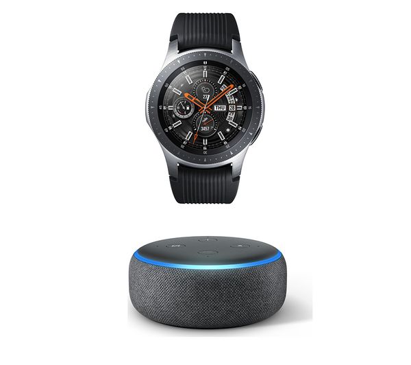 SAMSUNG Galaxy Smart Watch & Echo Dot (2018) Bundle - Silver, Silver