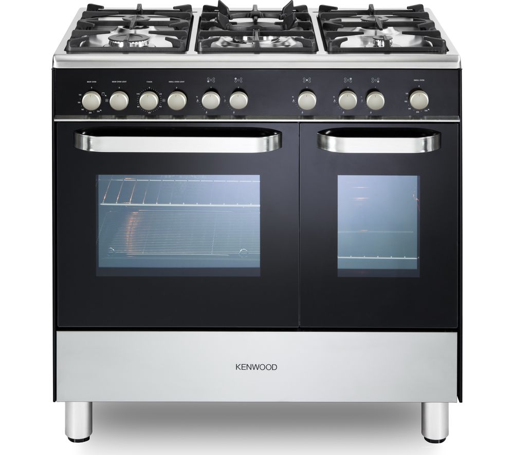 KENWOOD CK405G-1 90 cm Gas Range Cooker - Black & Chrome, Black