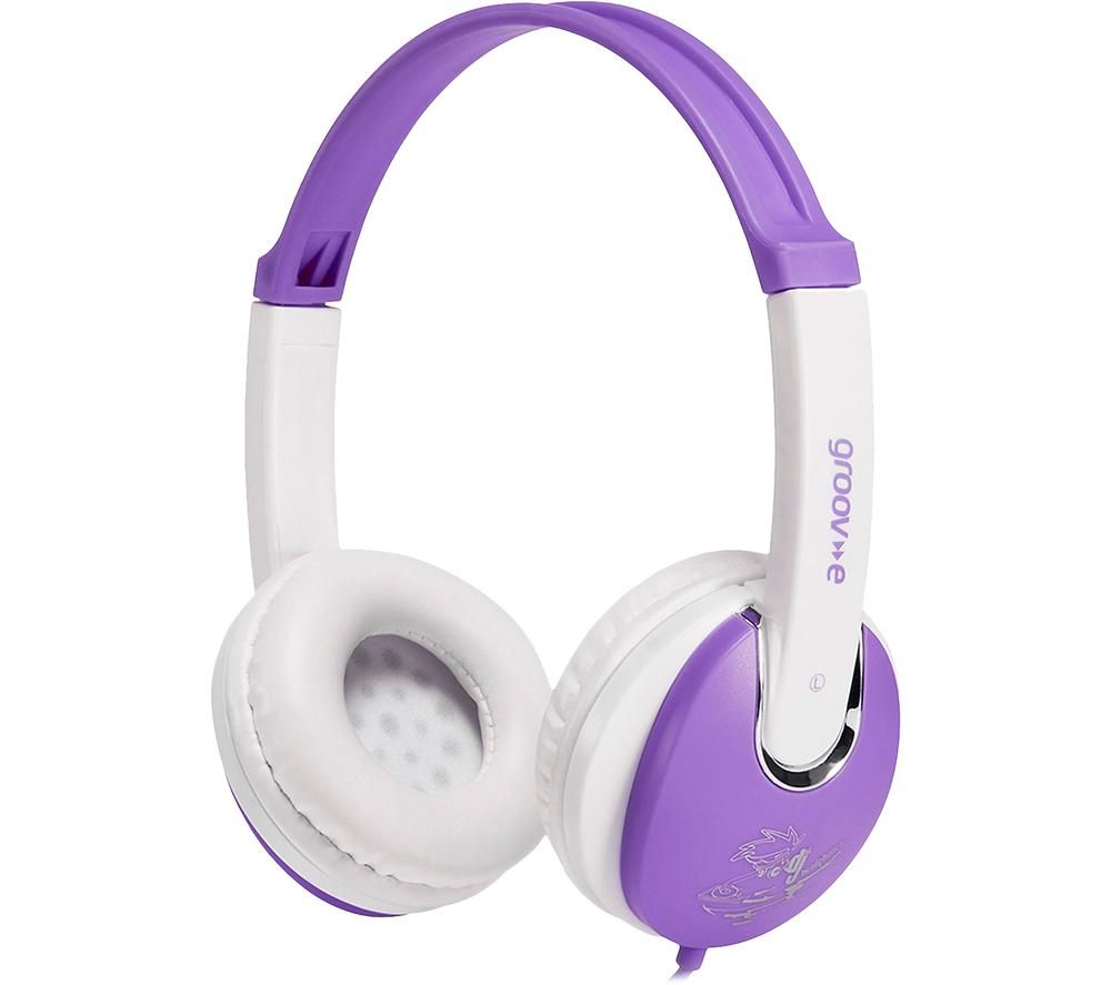 GROOV-E KIDZ GV-590-VW Kids Headphones - Violet & White, Violet