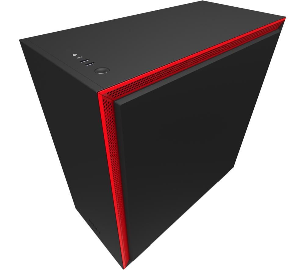 NZXT H710 E-ATX Mid-Tower PC Case - Black & Red, Black
