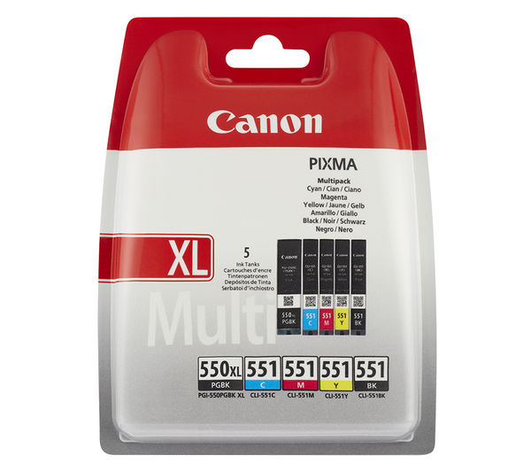 CANON PGI-550XL/CLI-551 Cyan, Magenta, Yellow & Black Ink Cartridges - Multipack