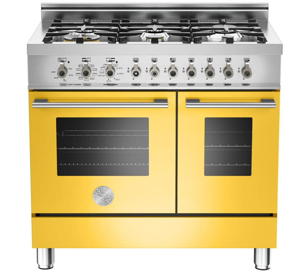 BERTAZZONI Professional 90 Dual Fuel Range Cooker - Yellow, Yellow