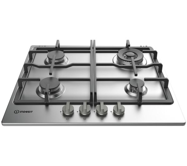 INDESIT Aria THP 641 W/IX/I Gas Hob - Stainless Steel, Stainless Steel