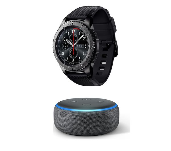 SAMSUNG Gear S3 Frontier with Echo Dot (2018) Bundle - Space Grey, Grey