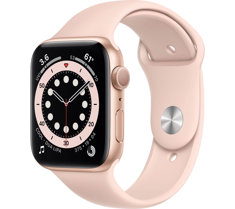APPLE Watch Series 6 - Gold Aluminium with Pink Sand Sports Band, 40 mm, Gold