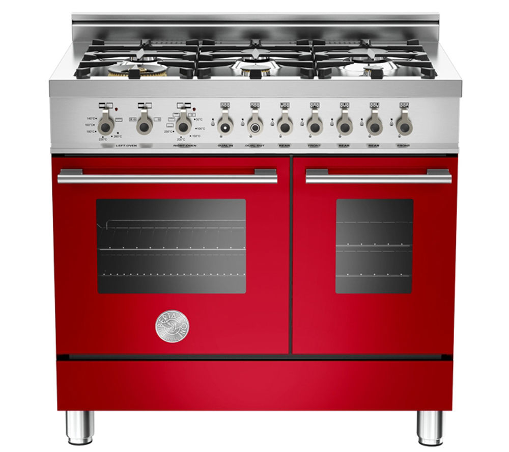 BERTAZZONI Professional 90 W906GEVRO Dual Fuel Range Cooker - Red, Red