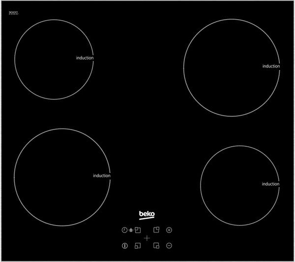 BEKO HXI64401ATX Electric Induction Hob - Black, Black