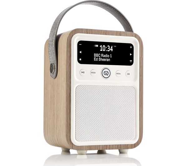 VQ Monty Portable DAB Bluetooth Clock Radio Green Grass Oak, Green