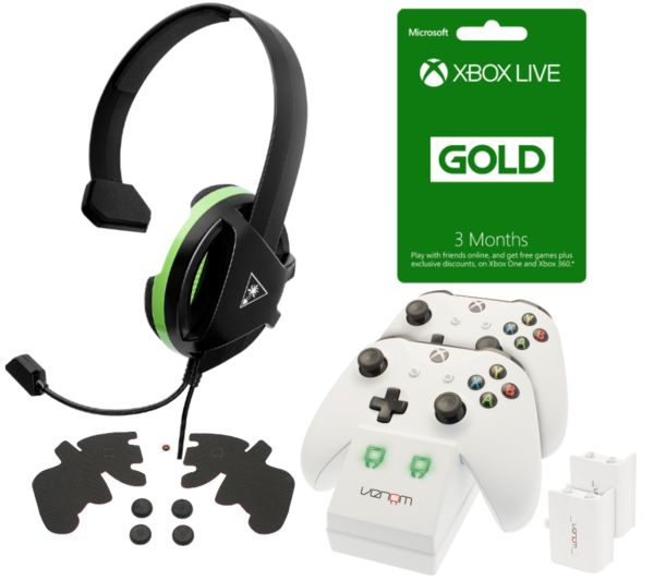 TURTLE BEACH Recon Chat Gaming Headset with Accessory Bundle, Gold