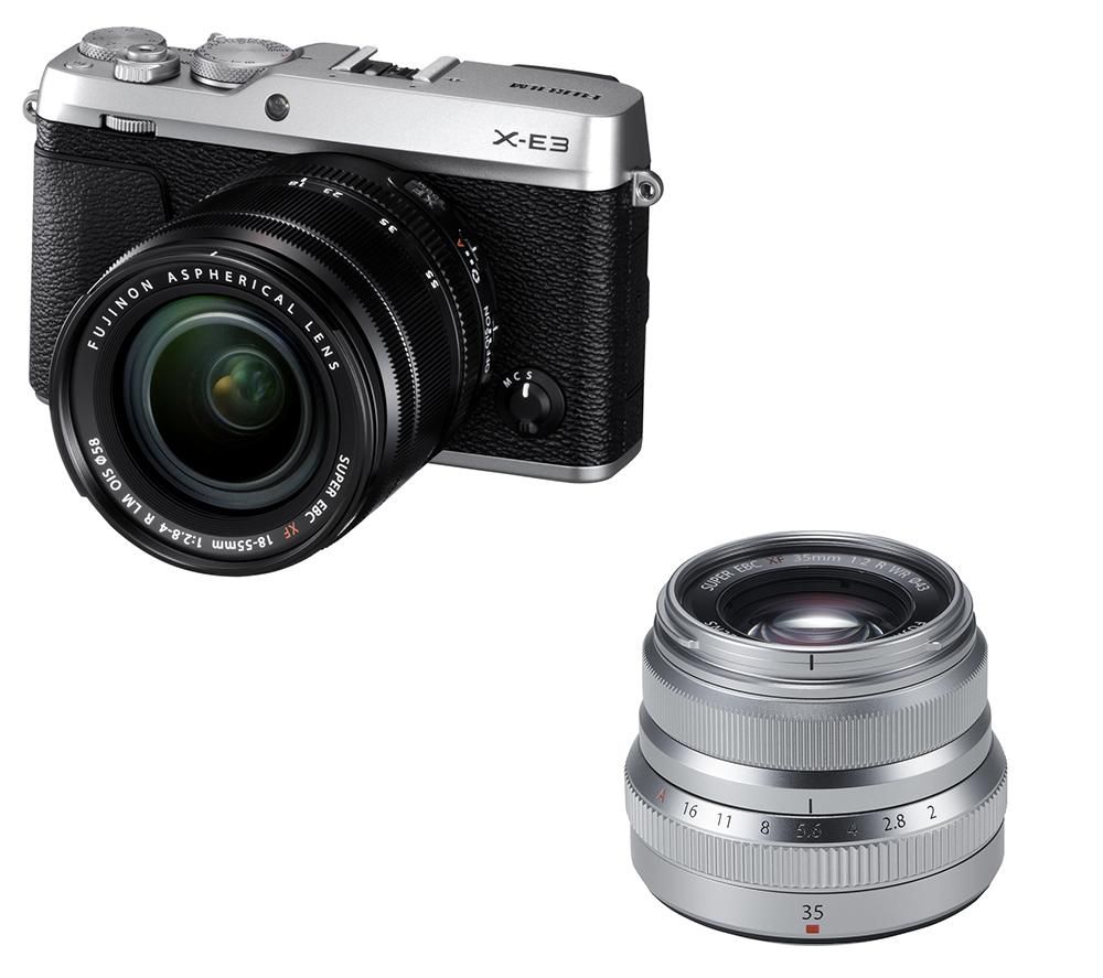 FUJIFILM X-E3 Mirrorless Camera, XF 18-55 mm f/2.8-4 R LM IOS Lens & Fujinon XF 35 mm f/2 R WR Standard Prime Lens Bundle
