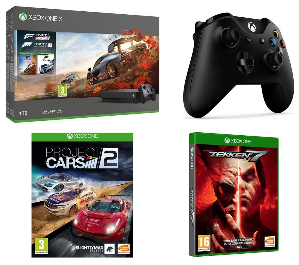 MICROSOFT Xbox One X, Forza Horizon 4, Forza Motorsport 7, Tekken 7, Project Cars 2 & Wireless Controller Bundle