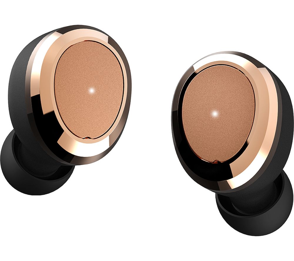 DEAREAR Oval Wireless Bluetooth Headphones - Black & Gold, Black