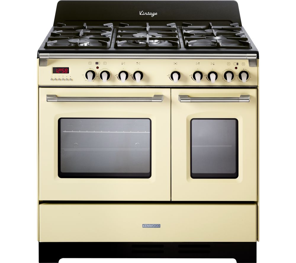 KENWOOD CK 425-CR-1 90 cm Dual Fuel Range Cooker - Cream & Stainless Steel, Stainless Steel